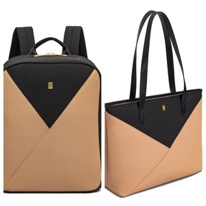 NOTIQ | Duo Tone Structure Zip Tote & Backpack |Bundled Listing